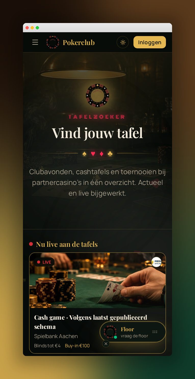 Tischfinder auf dem Handy