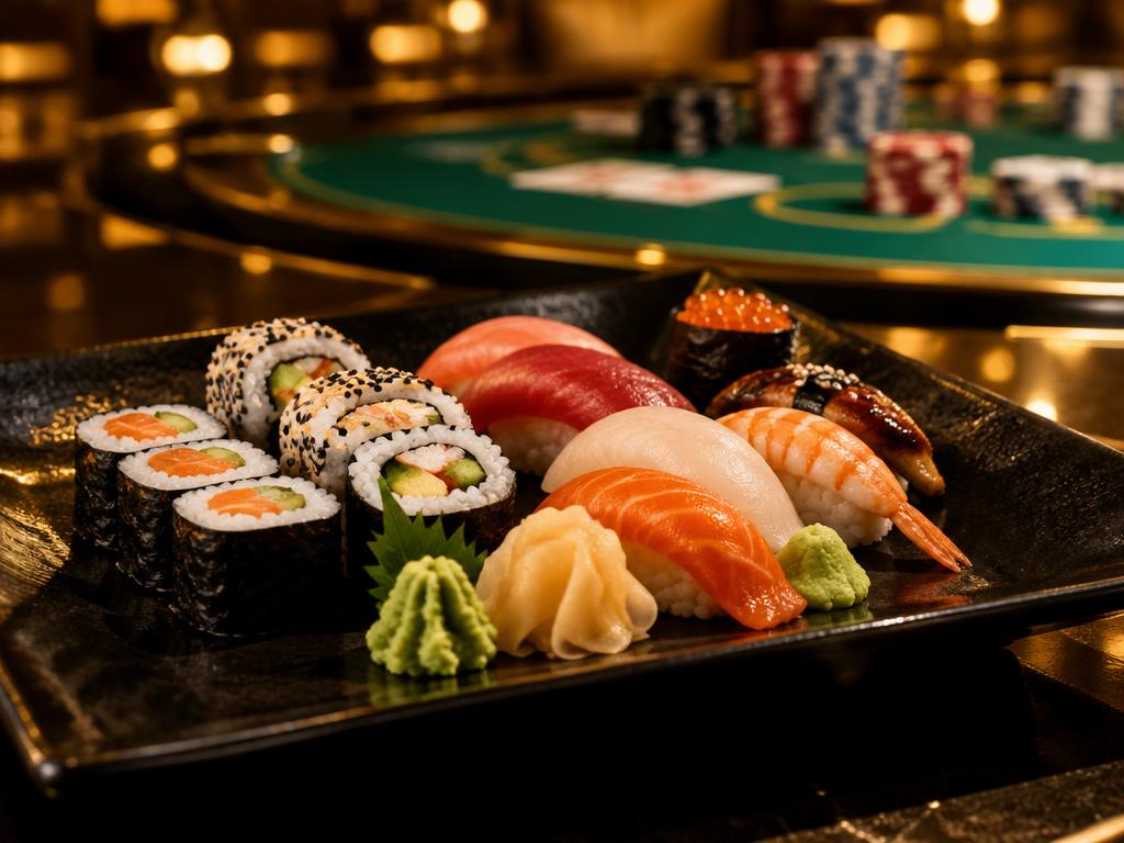 Sushi-selectie (The River Rolls) — catering voor poker- en casinoavond